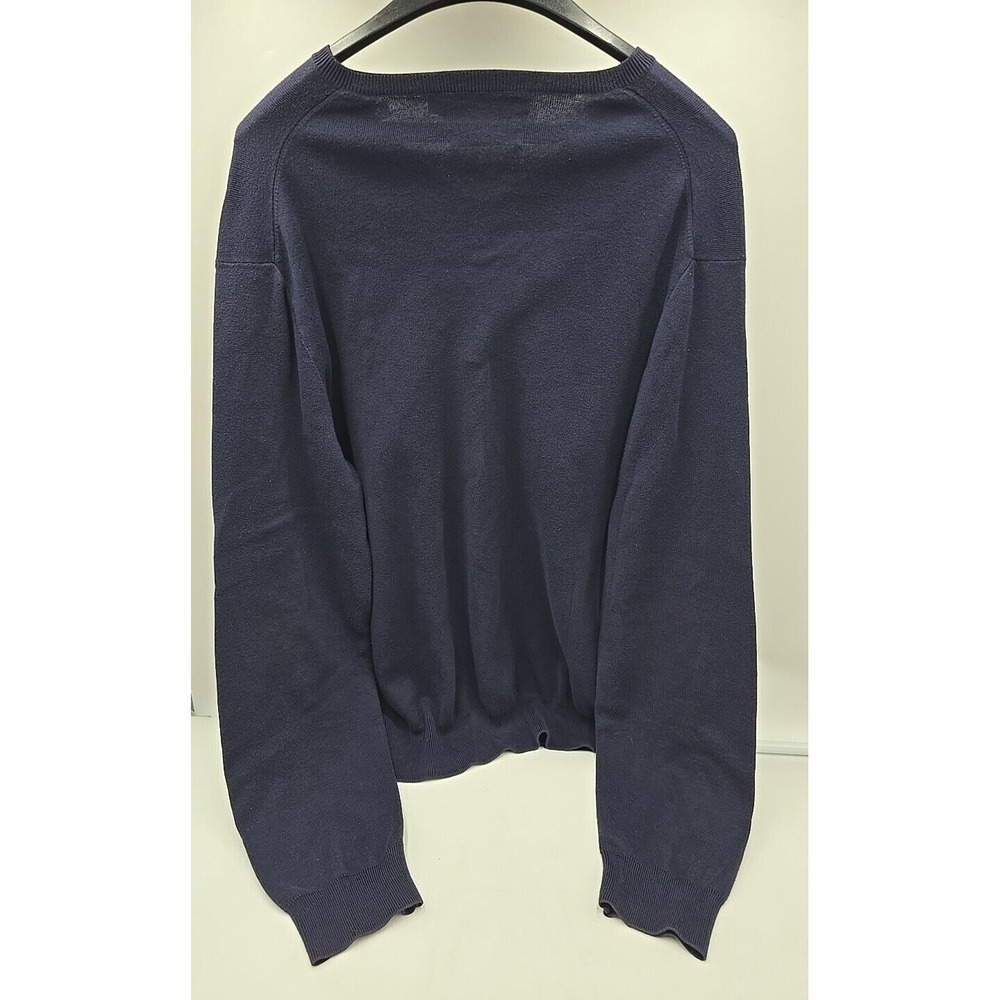 Polo Ralph Lauren Waffle-Knit V-Neck Classic Preppy Blue Sweater XL - Picture 4 of 9